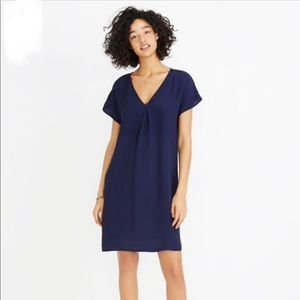 Madewell Blue Modern V-neck Shift Dress